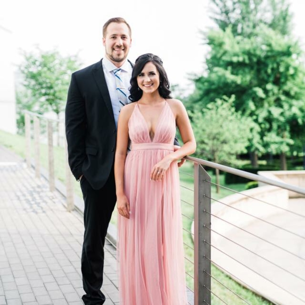 Rose pink long formal dress.